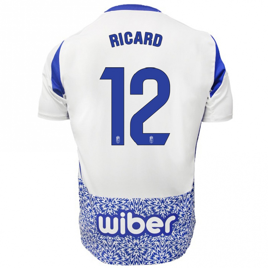 Niño Fútbol Camiseta Ricard Sanchez #12 Blanco Azul 2ª Equipación 2024/25 Argentina