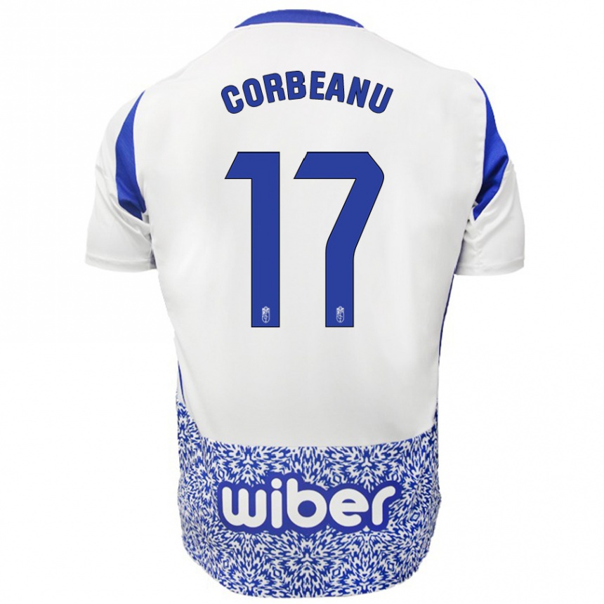 Niño Fútbol Camiseta Theo Corbeanu #17 Blanco Azul 2ª Equipación 2024/25 Argentina