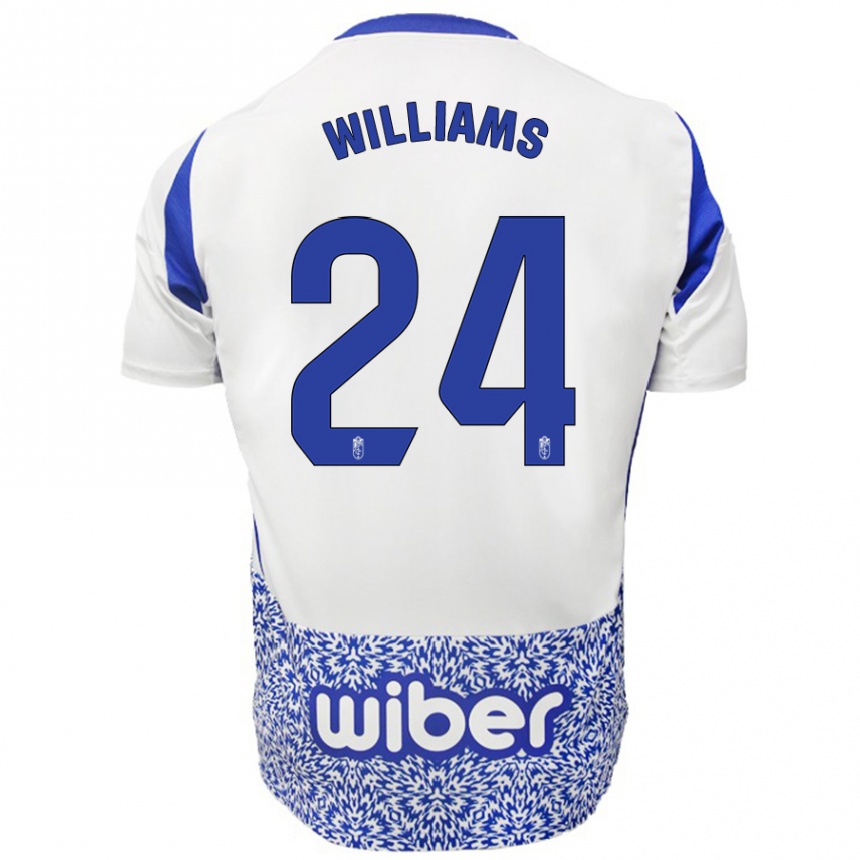 Niño Fútbol Camiseta Loïc Williams #24 Blanco Azul 2ª Equipación 2024/25 Argentina