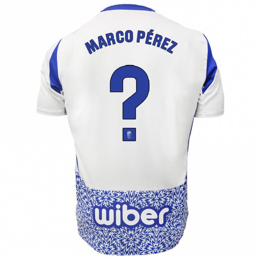 Niño Fútbol Camiseta Marco Pérez #0 Blanco Azul 2ª Equipación 2024/25 Argentina