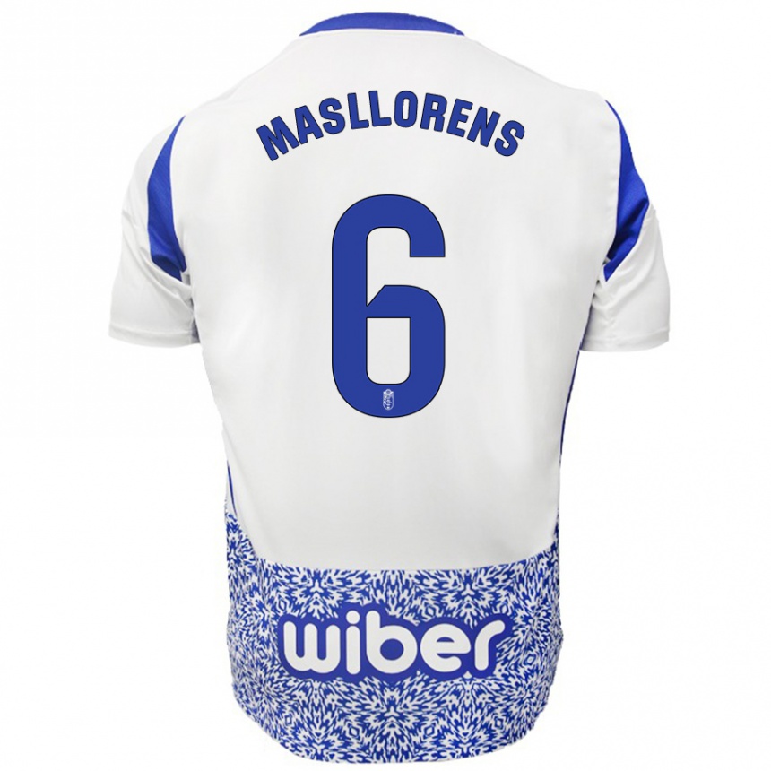 Niño Fútbol Camiseta José Masllorens #6 Blanco Azul 2ª Equipación 2024/25 Argentina