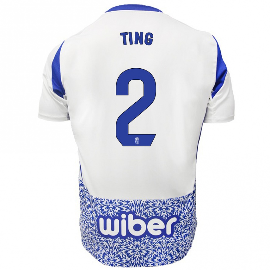 Niño Fútbol Camiseta Xie Ting #2 Blanco Azul 2ª Equipación 2024/25 Argentina