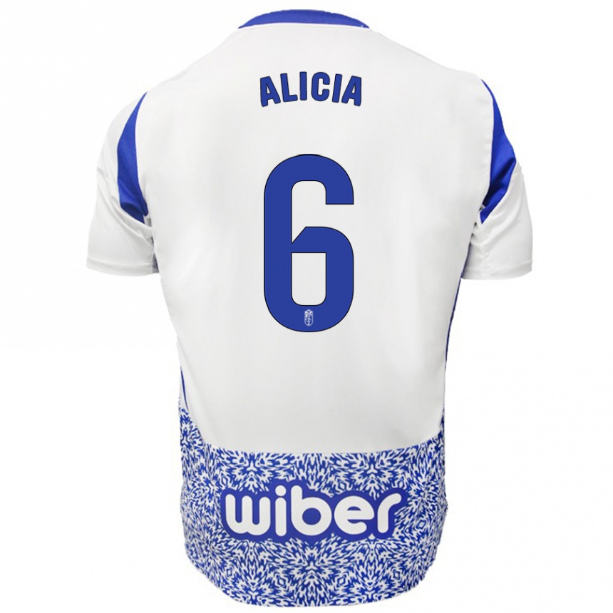 Niño Fútbol Camiseta Alicia #6 Blanco Azul 2ª Equipación 2024/25 Argentina