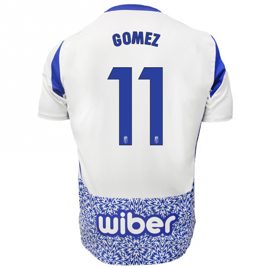 Niño Fútbol Camiseta Andrea Gómez #11 Blanco Azul 2ª Equipación 2024/25 Argentina