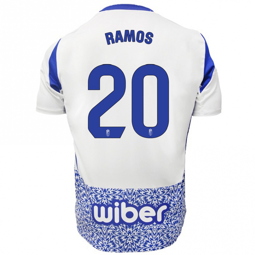 Niño Fútbol Camiseta Lucía Ramos #20 Blanco Azul 2ª Equipación 2024/25 Argentina