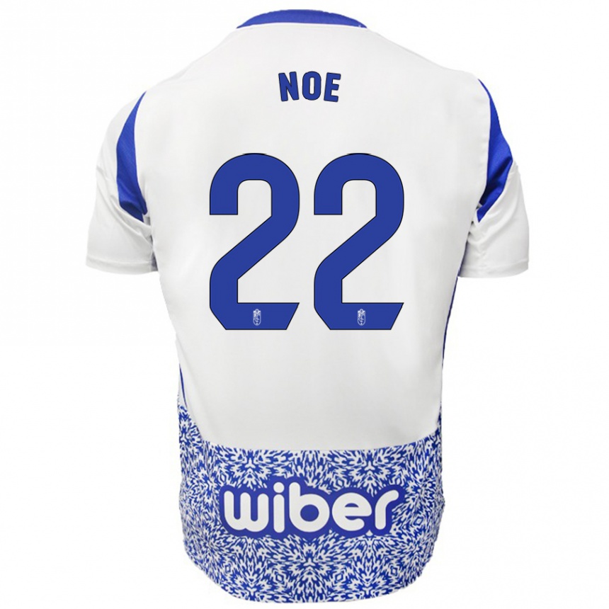 Niño Fútbol Camiseta Noe #22 Blanco Azul 2ª Equipación 2024/25 Argentina