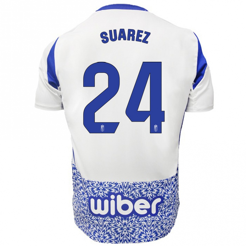 Niño Fútbol Camiseta Carlota Suárez #24 Blanco Azul 2ª Equipación 2024/25 Argentina