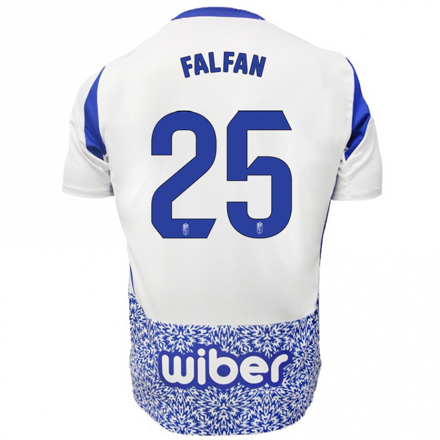 Niño Fútbol Camiseta Daiana Falfán #25 Blanco Azul 2ª Equipación 2024/25 Argentina