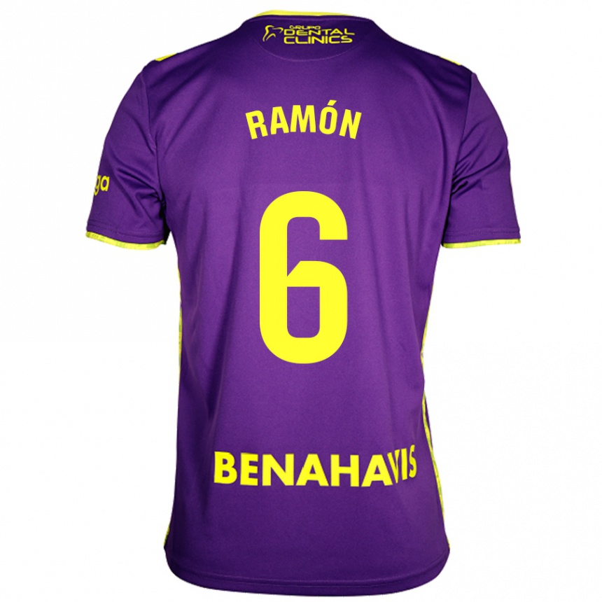 Niño Fútbol Camiseta Ramón Enríquez #6 Púrpura Amarillo 2ª Equipación 2024/25 Argentina