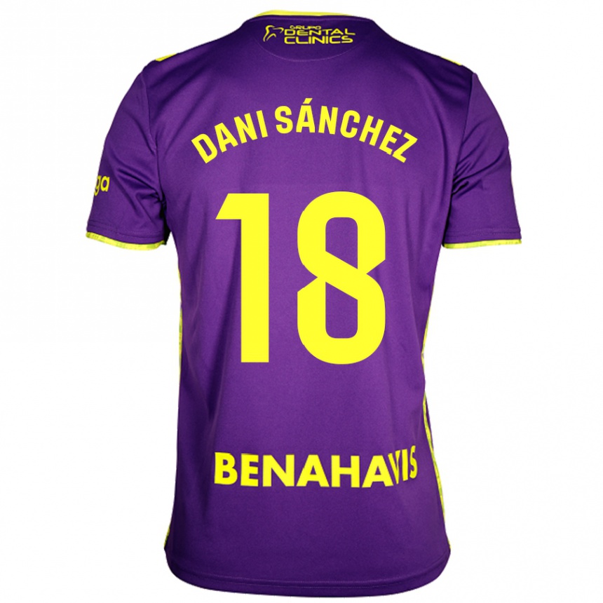 Niño Fútbol Camiseta Dani Sánchez #18 Púrpura Amarillo 2ª Equipación 2024/25 Argentina