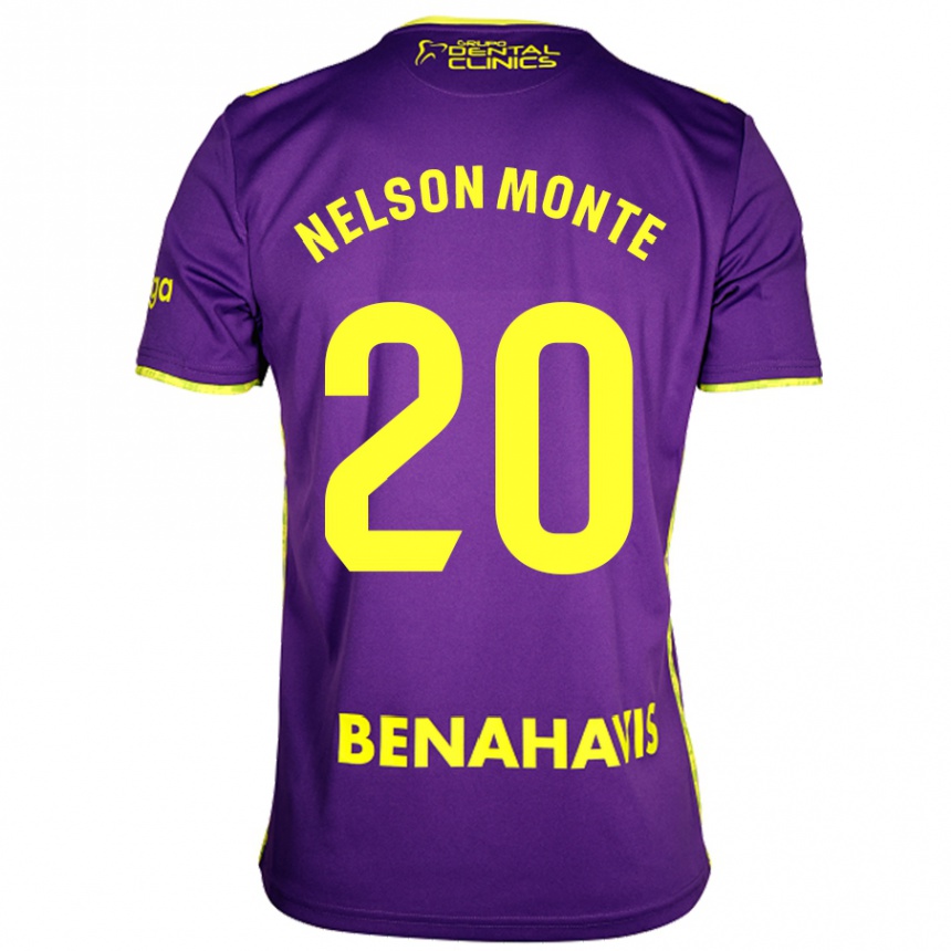 Niño Fútbol Camiseta Nélson Monte #20 Púrpura Amarillo 2ª Equipación 2024/25 Argentina