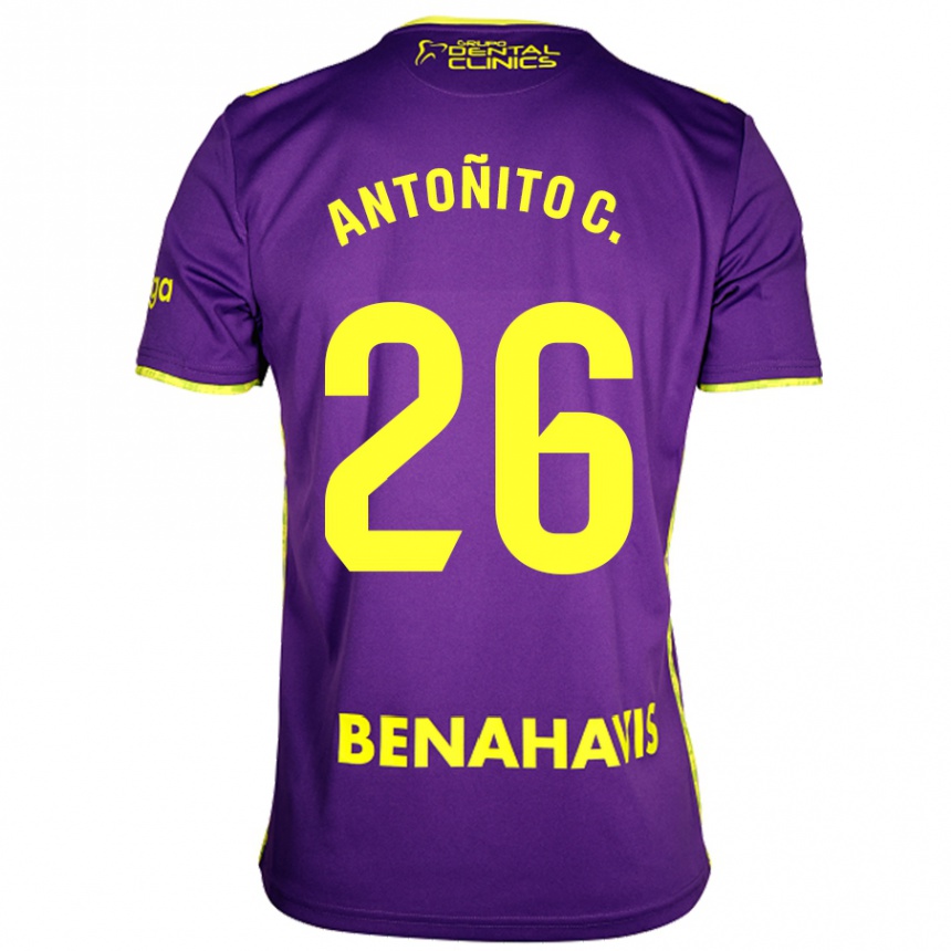 Niño Fútbol Camiseta Antonio Cordero #26 Púrpura Amarillo 2ª Equipación 2024/25 Argentina