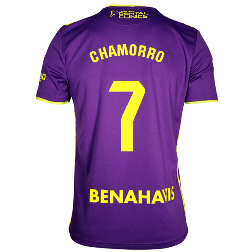 Niño Fútbol Camiseta Alexis Chamorro #7 Púrpura Amarillo 2ª Equipación 2024/25 Argentina