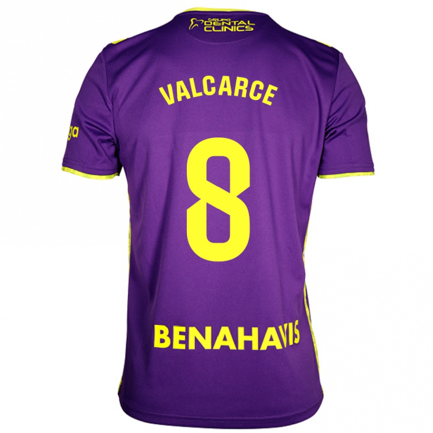 Niño Fútbol Camiseta Alejandro Valcarce #8 Púrpura Amarillo 2ª Equipación 2024/25 Argentina