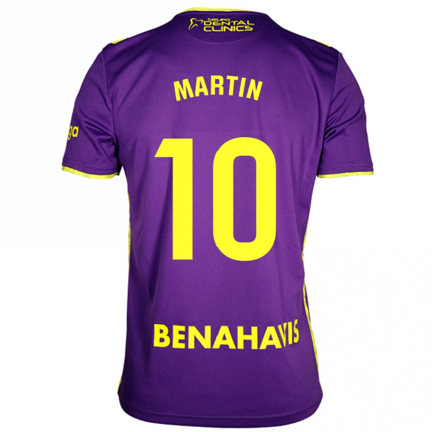 Niño Fútbol Camiseta Jesús Martín #10 Púrpura Amarillo 2ª Equipación 2024/25 Argentina