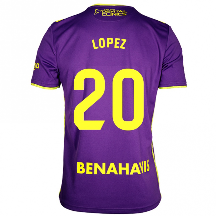 Niño Fútbol Camiseta Adri López #20 Púrpura Amarillo 2ª Equipación 2024/25 Argentina