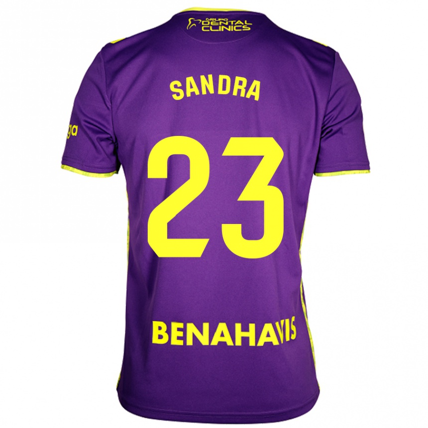 Niño Fútbol Camiseta Sandra #23 Púrpura Amarillo 2ª Equipación 2024/25 Argentina