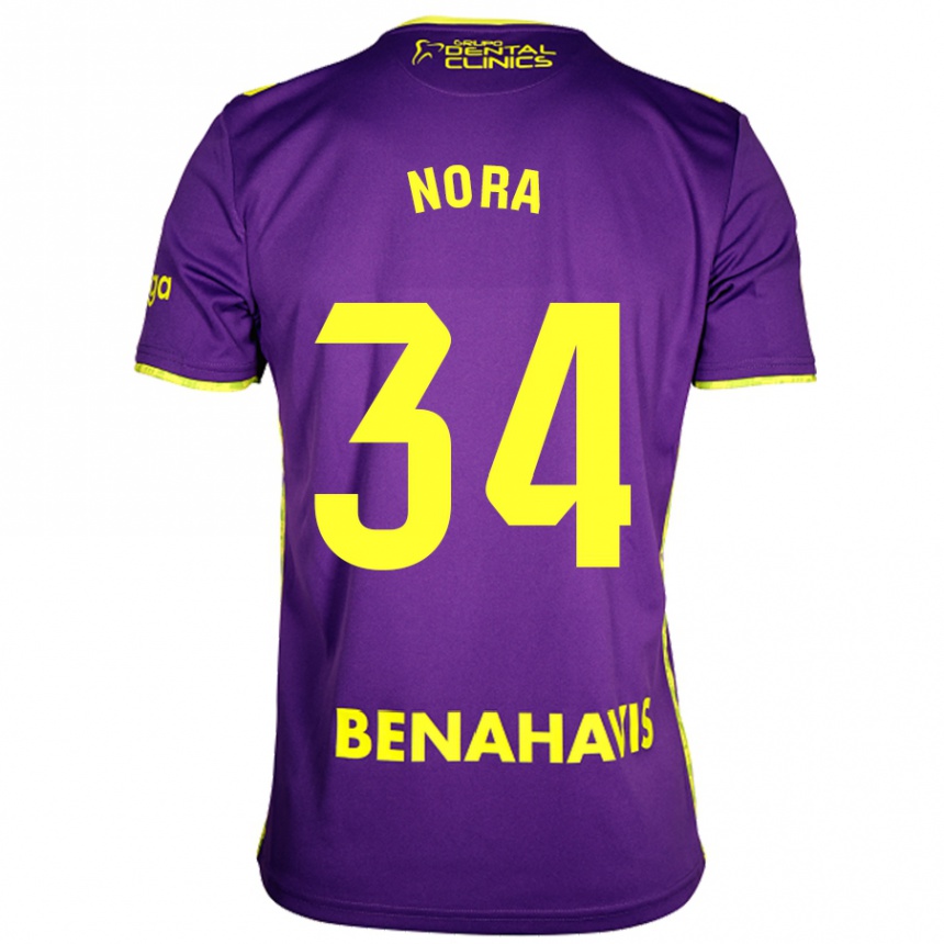 Niño Fútbol Camiseta Nora #34 Púrpura Amarillo 2ª Equipación 2024/25 Argentina