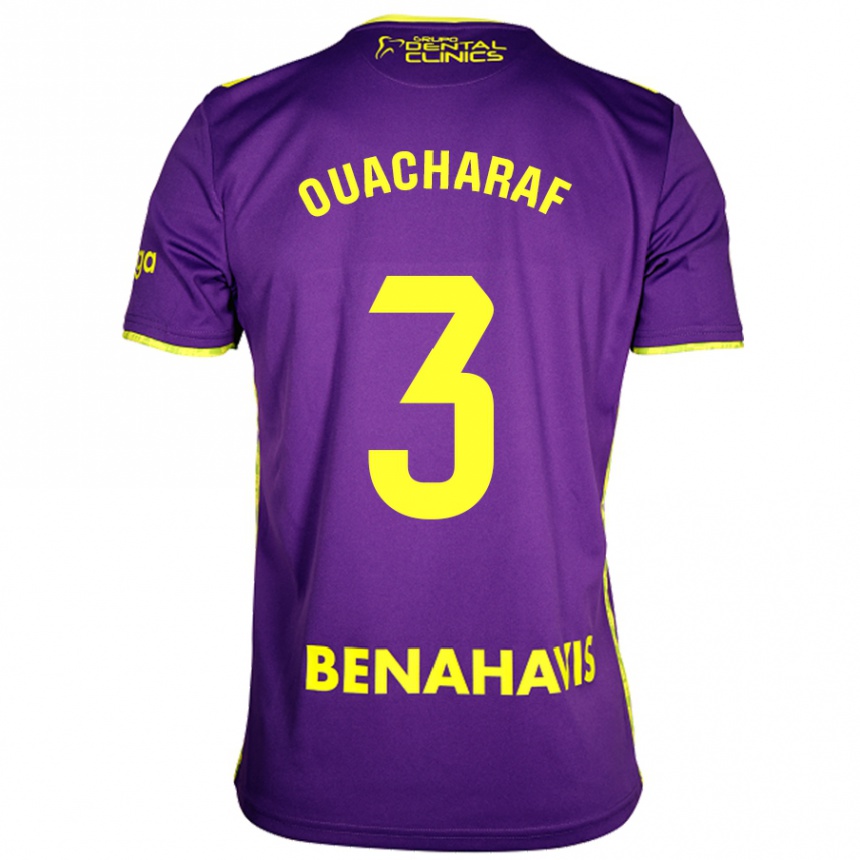 Niño Fútbol Camiseta Bilal Ouacharaf #3 Púrpura Amarillo 2ª Equipación 2024/25 Argentina