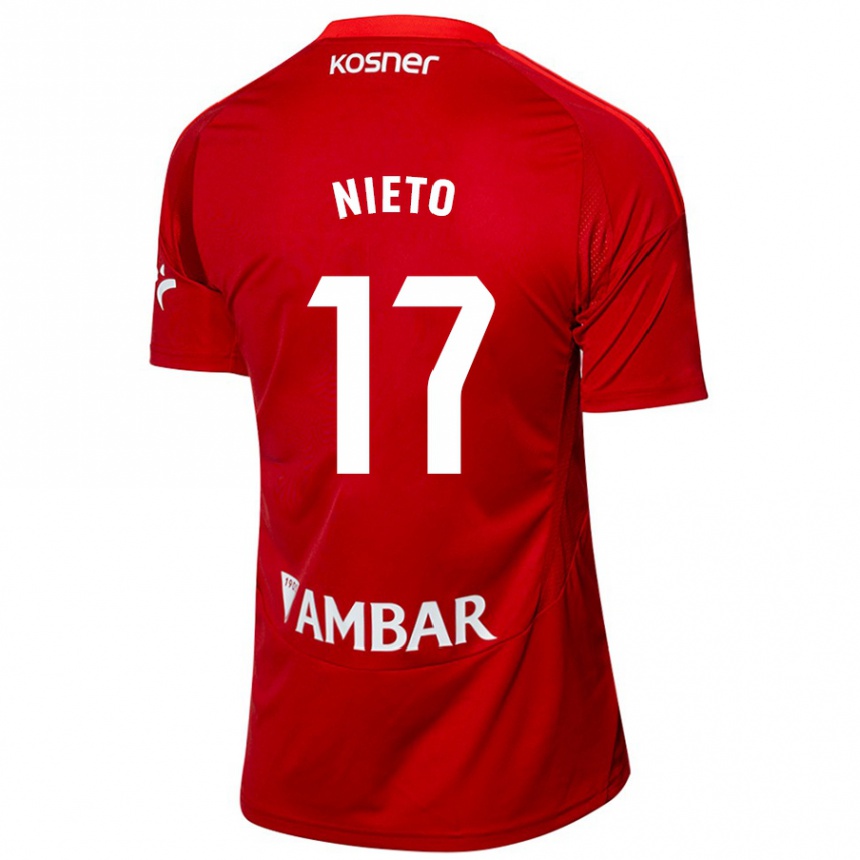 Niño Fútbol Camiseta Carlos Nieto #17 Blanco Azul 2ª Equipación 2024/25 Argentina