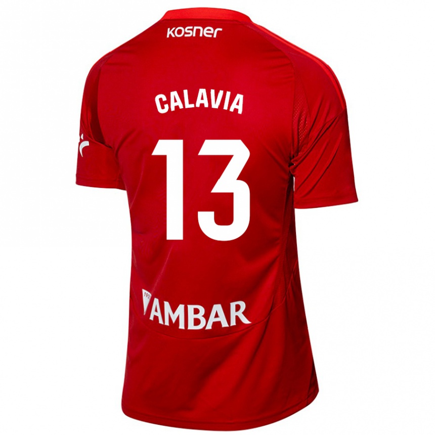 Niño Fútbol Camiseta Carlos Calavia #13 Blanco Azul 2ª Equipación 2024/25 Argentina