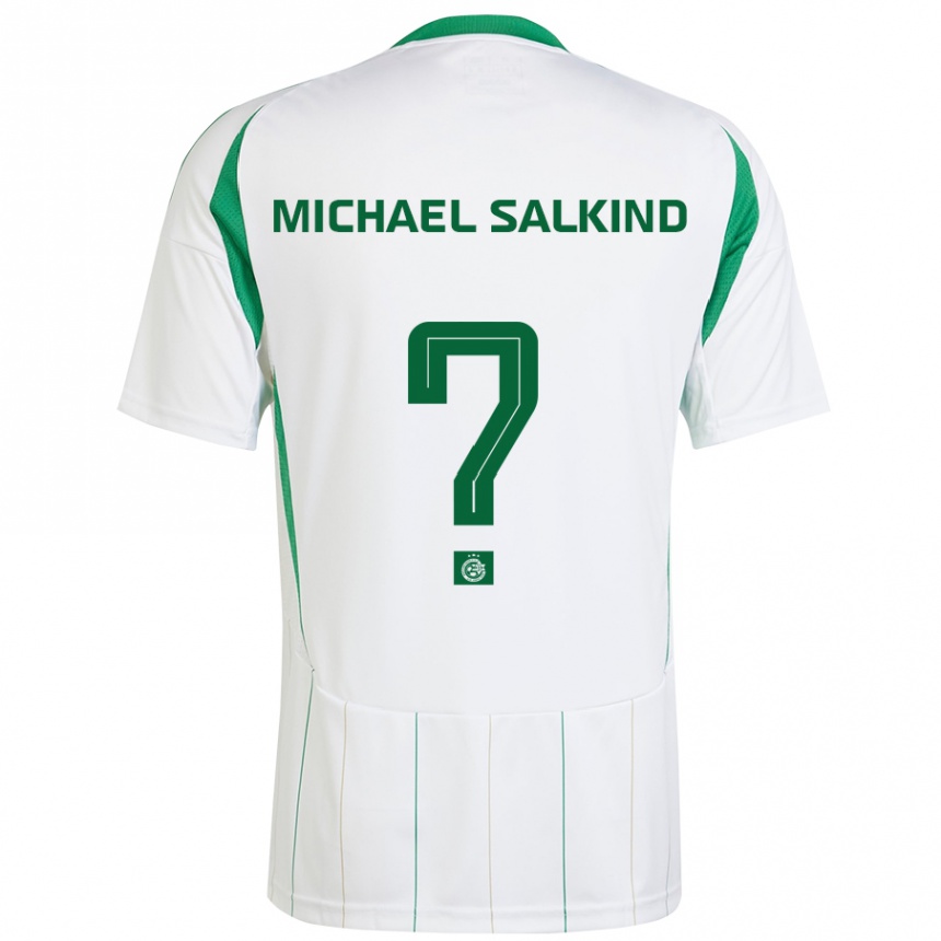 Niño Fútbol Camiseta Liav Michael Salkind #0 Blanco Verde 2ª Equipación 2024/25 Argentina