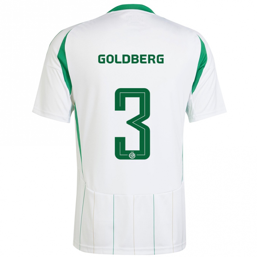 Niño Fútbol Camiseta Shon Goldberg #3 Blanco Verde 2ª Equipación 2024/25 Argentina