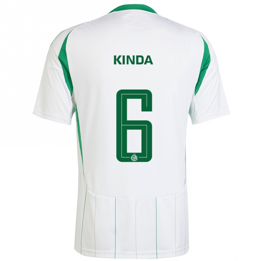 Niño Fútbol Camiseta Gadi Kinda #6 Blanco Verde 2ª Equipación 2024/25 Argentina