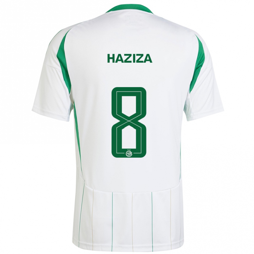 Niño Fútbol Camiseta Dolev Haziza #8 Blanco Verde 2ª Equipación 2024/25 Argentina