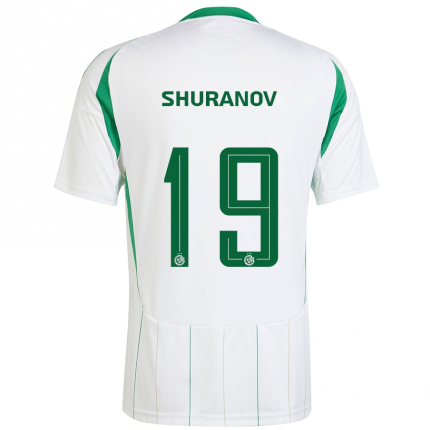 Niño Fútbol Camiseta Erik Shuranov #19 Blanco Verde 2ª Equipación 2024/25 Argentina