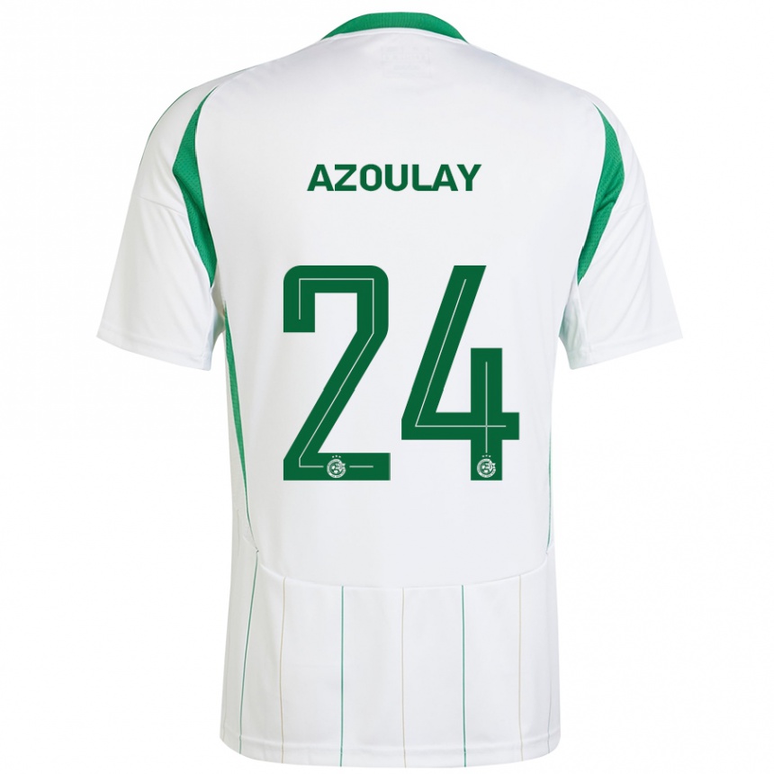 Niño Fútbol Camiseta Ethane Azoulay #24 Blanco Verde 2ª Equipación 2024/25 Argentina