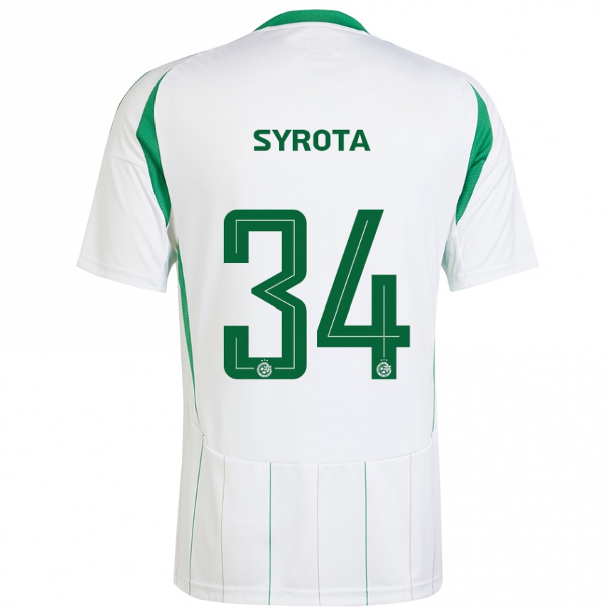 Niño Fútbol Camiseta Oleksandr Syrota #34 Blanco Verde 2ª Equipación 2024/25 Argentina