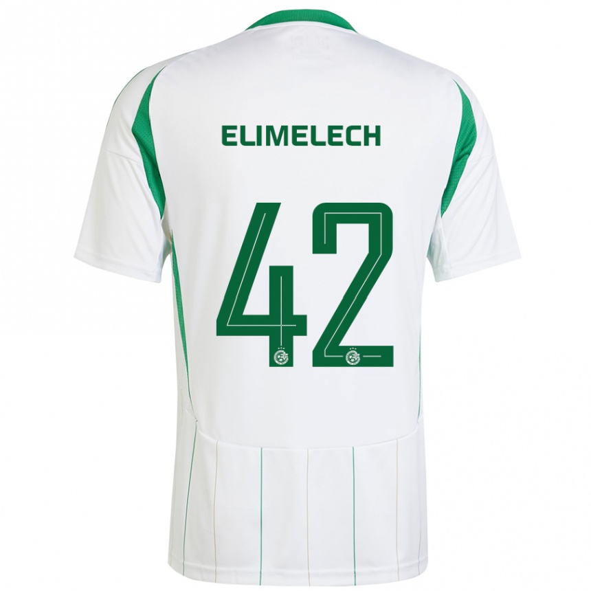 Niño Fútbol Camiseta Roey Elimelech #42 Blanco Verde 2ª Equipación 2024/25 Argentina