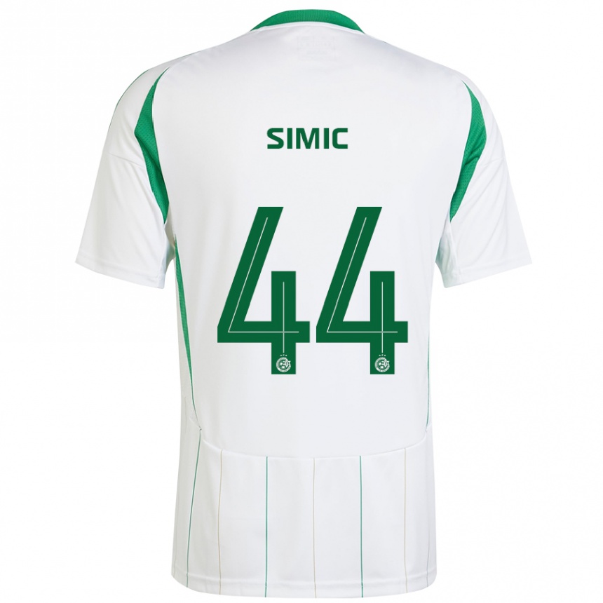 Niño Fútbol Camiseta Lorenco Simic #44 Blanco Verde 2ª Equipación 2024/25 Argentina