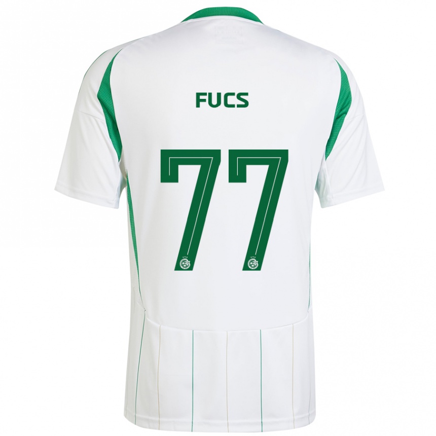 Niño Fútbol Camiseta Roee Fucs #77 Blanco Verde 2ª Equipación 2024/25 Argentina