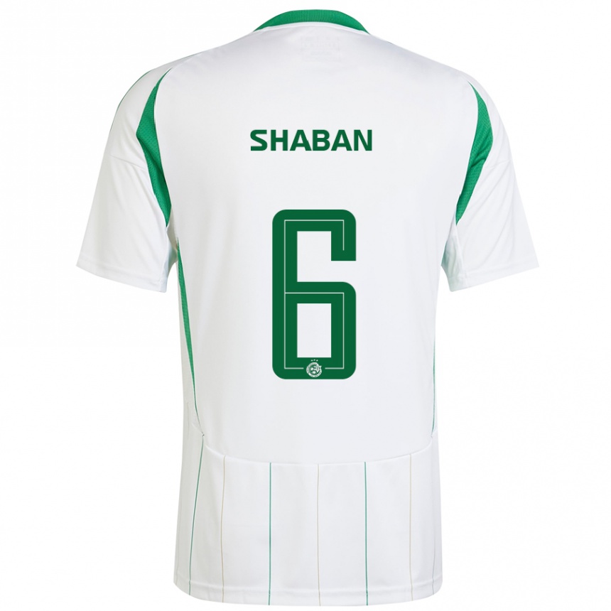 Niño Fútbol Camiseta Loay Shaban #6 Blanco Verde 2ª Equipación 2024/25 Argentina