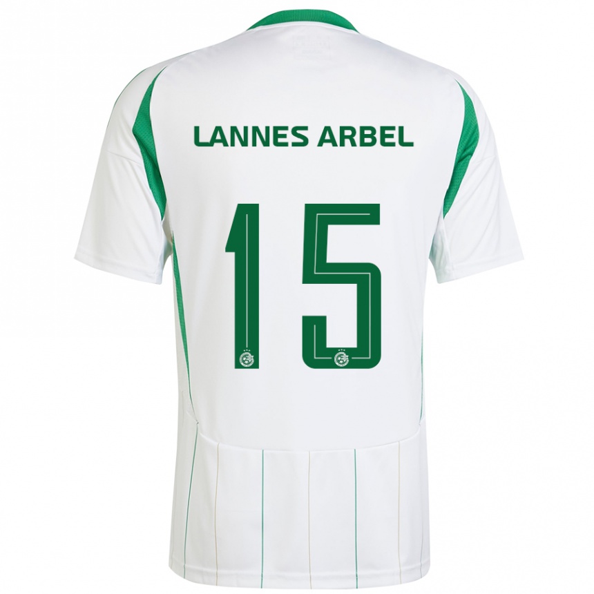 Niño Fútbol Camiseta Tomer Lannes Arbel #15 Blanco Verde 2ª Equipación 2024/25 Argentina