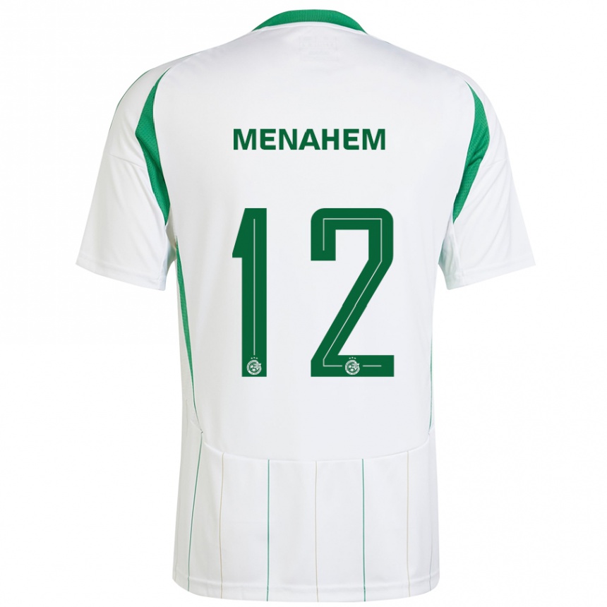 Niño Fútbol Camiseta Sun Menahem #12 Blanco Verde 2ª Equipación 2024/25 Argentina