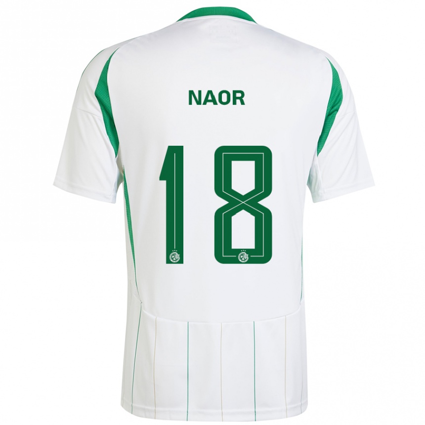 Niño Fútbol Camiseta Goni Naor #18 Blanco Verde 2ª Equipación 2024/25 Argentina