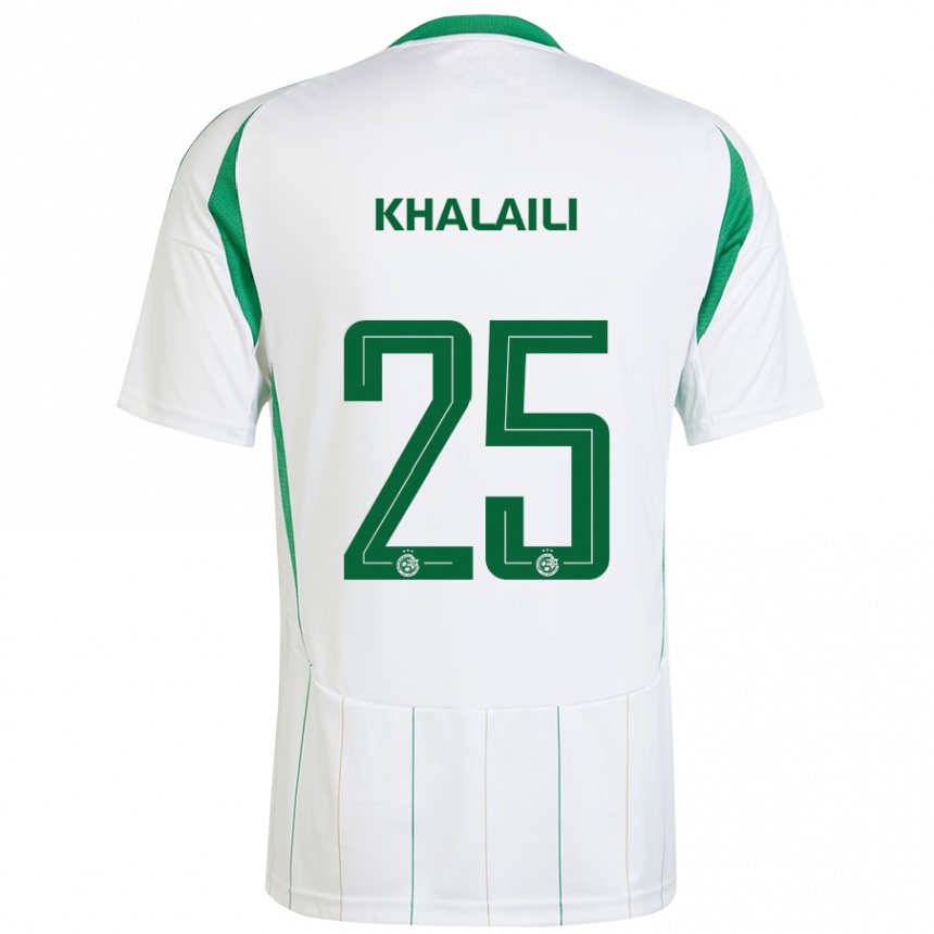 Niño Fútbol Camiseta Anan Khalaili #25 Blanco Verde 2ª Equipación 2024/25 Argentina