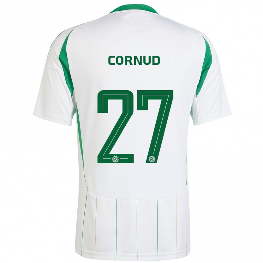 Niño Fútbol Camiseta Pierre Cornud #27 Blanco Verde 2ª Equipación 2024/25 Argentina