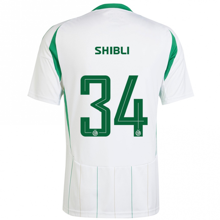 Niño Fútbol Camiseta Hamza Shibli #34 Blanco Verde 2ª Equipación 2024/25 Argentina