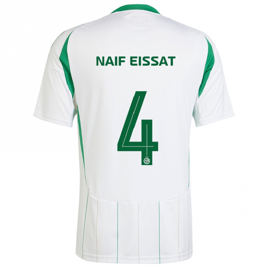 Niño Fútbol Camiseta Lisav Naif Eissat #4 Blanco Verde 2ª Equipación 2024/25 Argentina