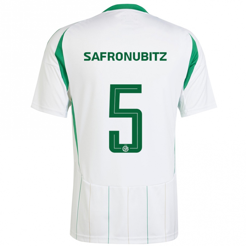 Niño Fútbol Camiseta Dan Safronubitz #5 Blanco Verde 2ª Equipación 2024/25 Argentina