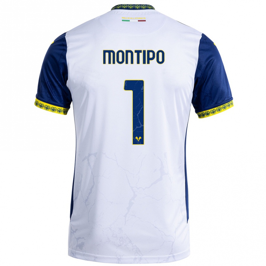 Niño Fútbol Camiseta Lorenzo Montipò #1 Blanco Azul 2ª Equipación 2024/25 Argentina