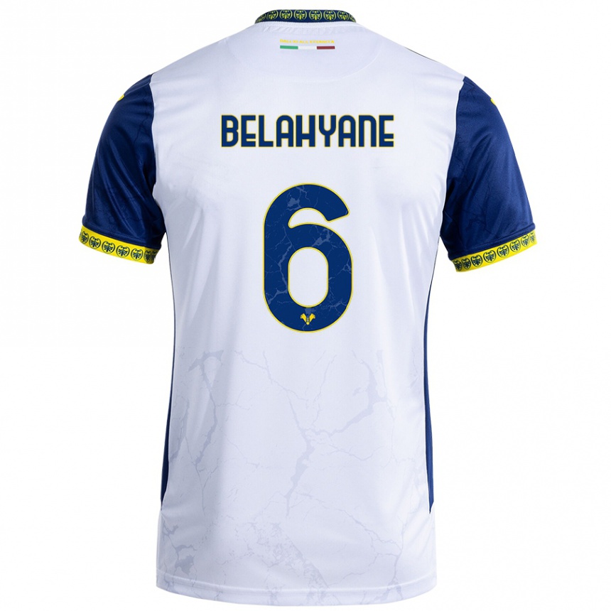 Niño Fútbol Camiseta Reda Belahyane #6 Blanco Azul 2ª Equipación 2024/25 Argentina