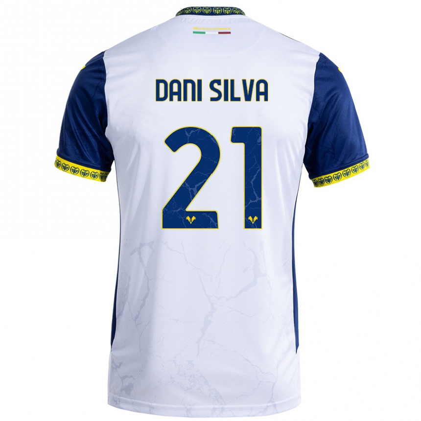 Niño Fútbol Camiseta Dani Silva #21 Blanco Azul 2ª Equipación 2024/25 Argentina