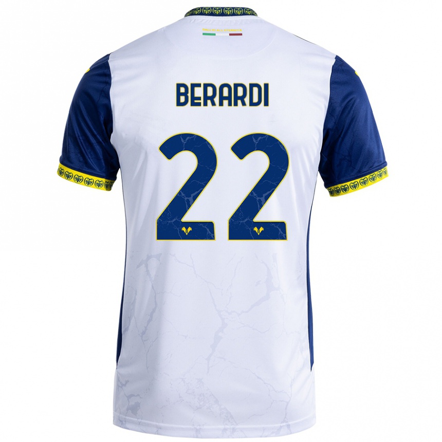 Niño Fútbol Camiseta Alessandro Berardi #22 Blanco Azul 2ª Equipación 2024/25 Argentina