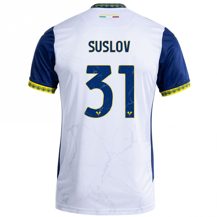 Niño Fútbol Camiseta Tomas Suslov #31 Blanco Azul 2ª Equipación 2024/25 Argentina