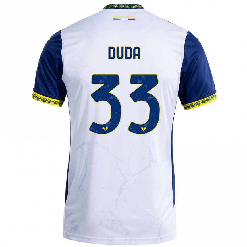 Niño Fútbol Camiseta Ondrej Duda #33 Blanco Azul 2ª Equipación 2024/25 Argentina